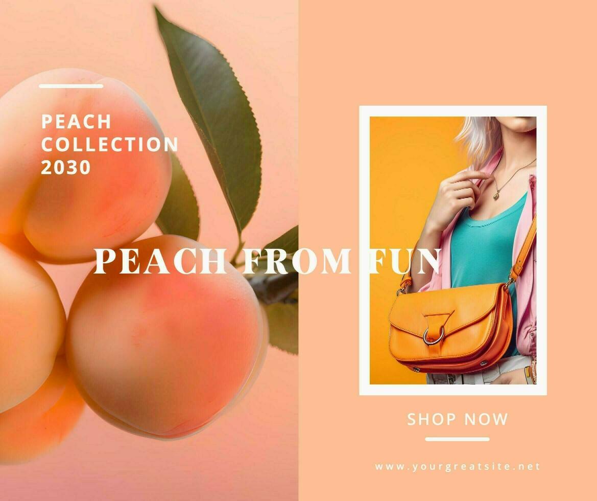 fashion peach set social media template post