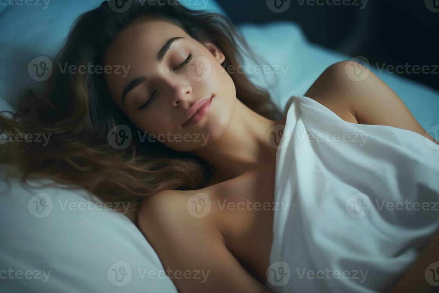 AI generated a women lying on a bed generative ai photo
