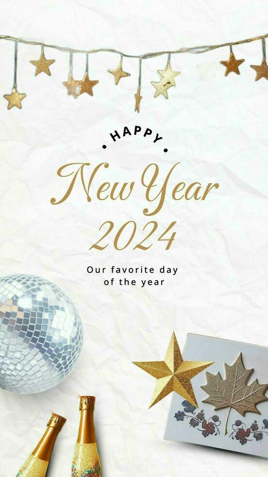 white new year social media template post