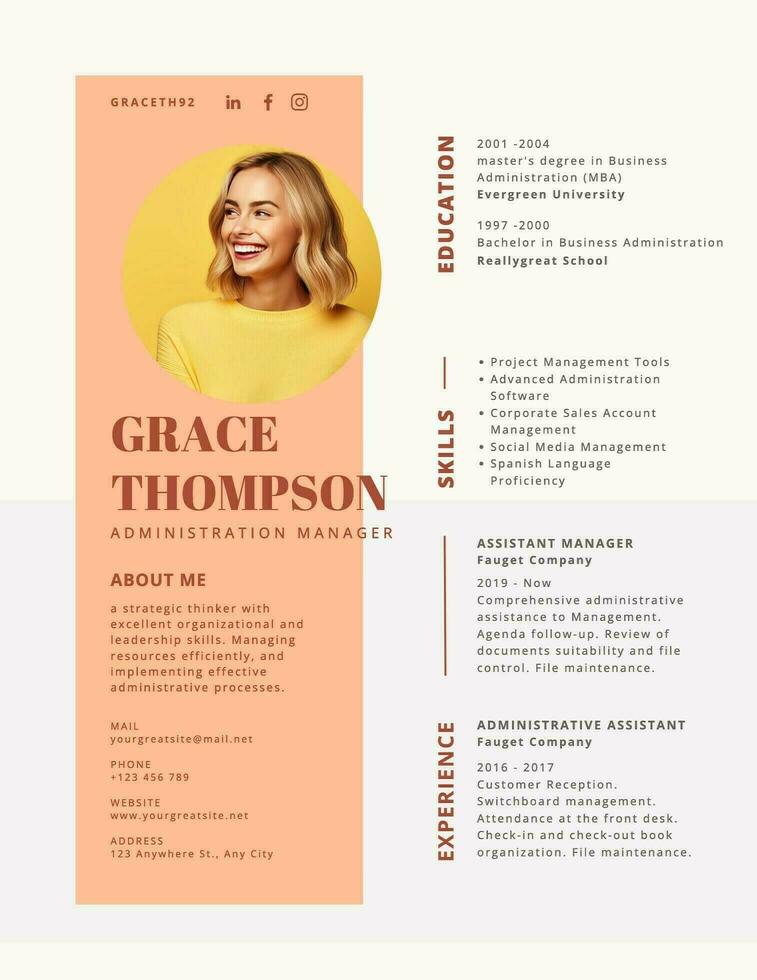 simple professional corporate resume template