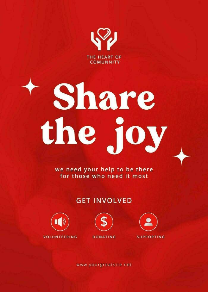 red year end charity greeting card design ideas template