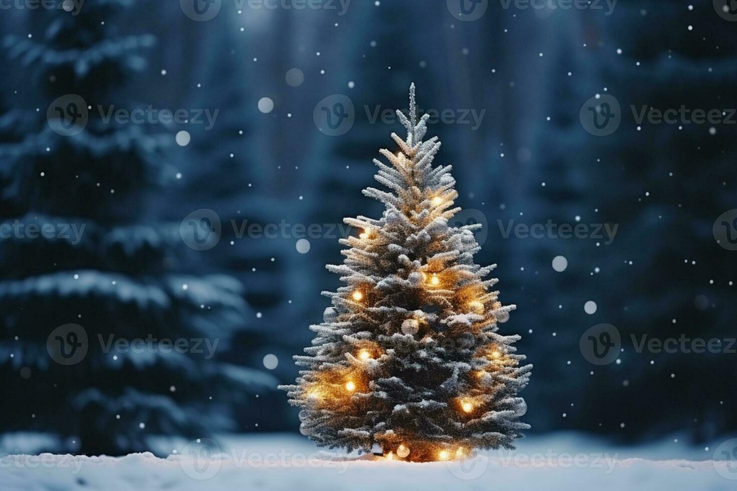 AI generated Christmas tree in paper style on white background photo