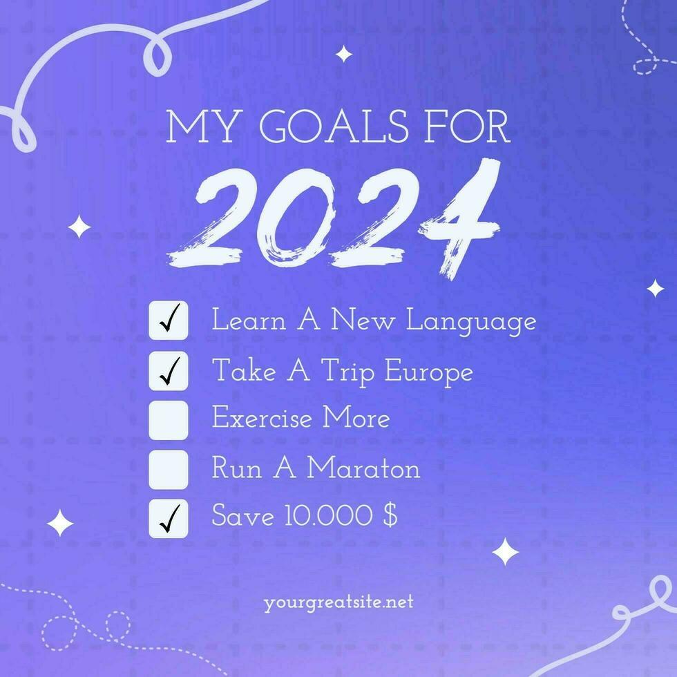 New Year Goals For 2024 Instagram Post template