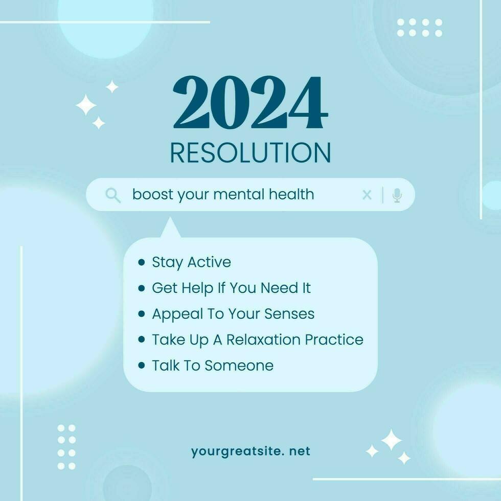 New Year Mental Health Resolution Instagram Post template