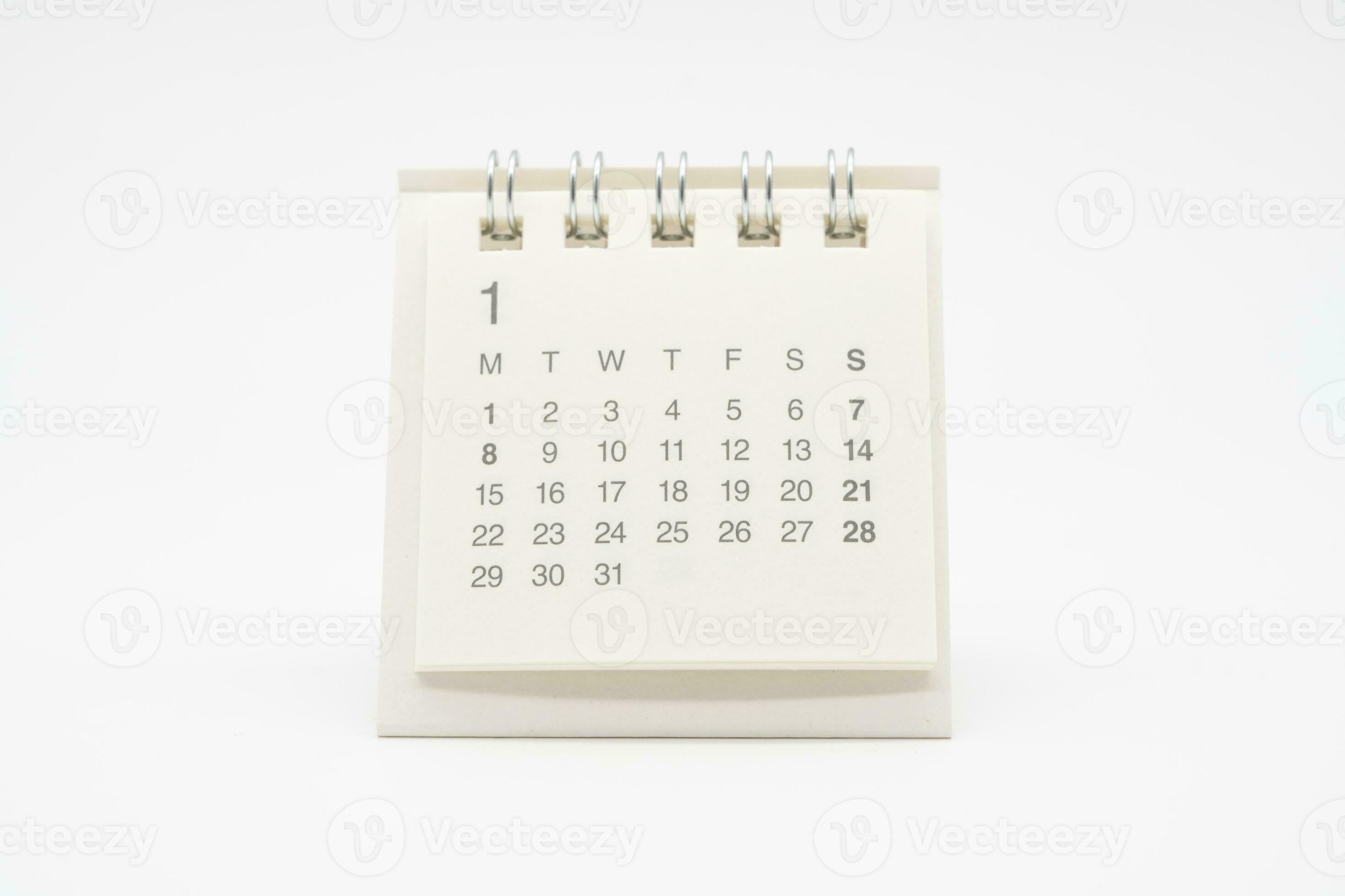 Simple Desk Calendar With No Year Isolated On White Background simple-desk-calendar-with-no-year-isolated-on-white-background