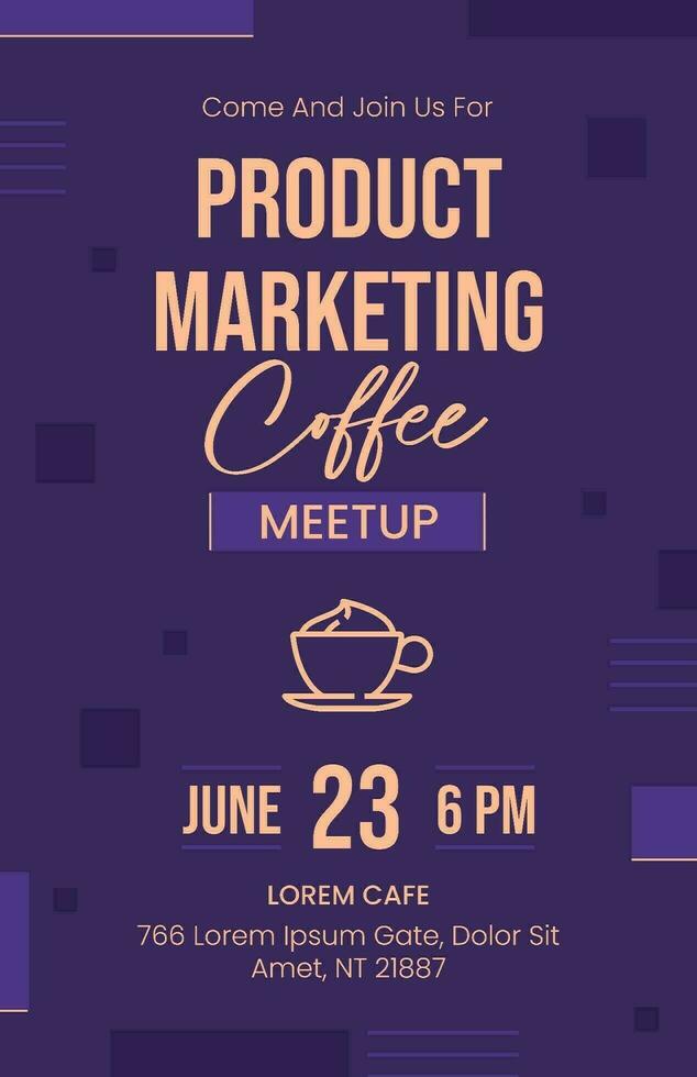 Peach Fuzz And Purple Business Coffee Meet Up Poster template