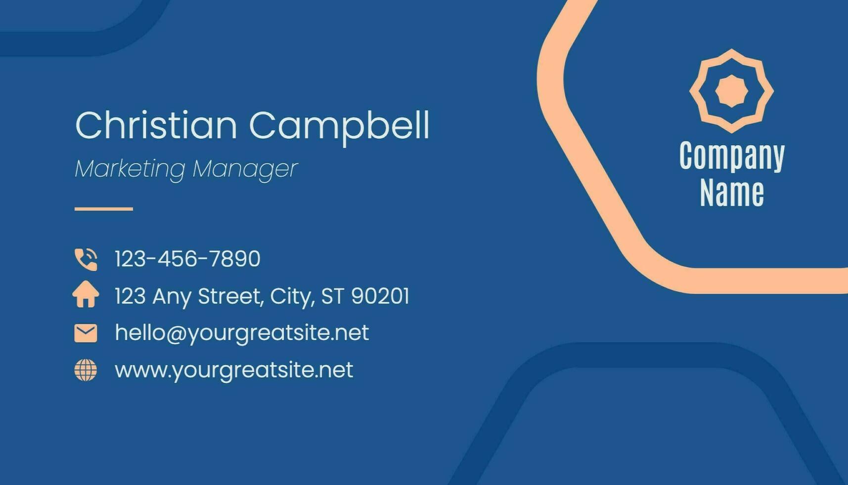 Peach Fuzz with Blue Background Business Card template