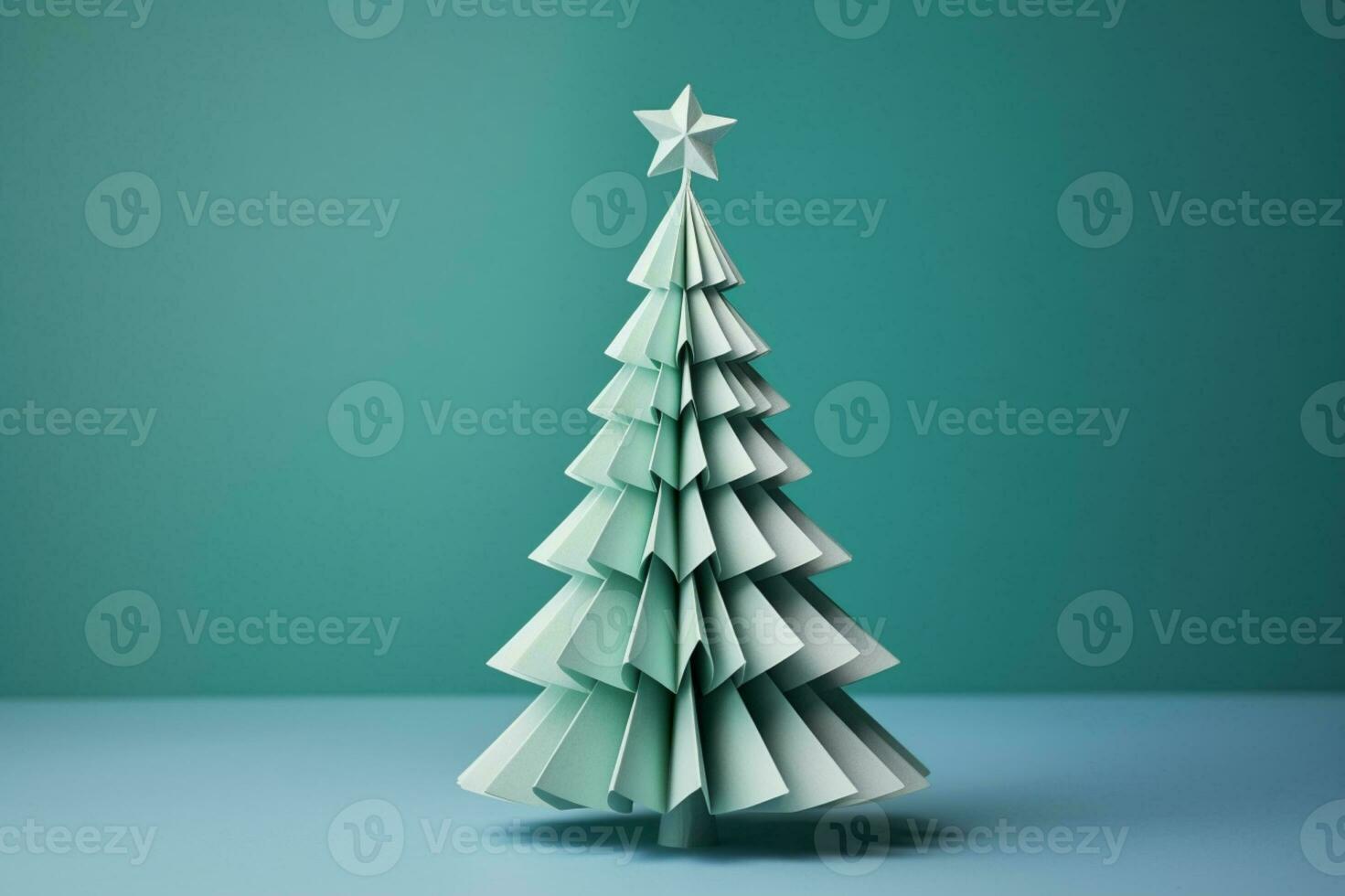 AI generated Christmas tree made with card paper photo