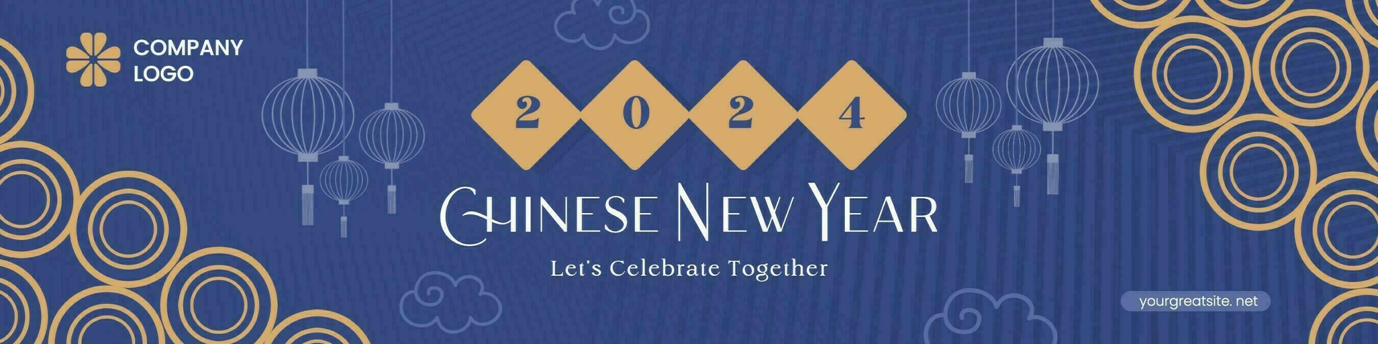 Chinese New Year Greeting Linkedin Banner template