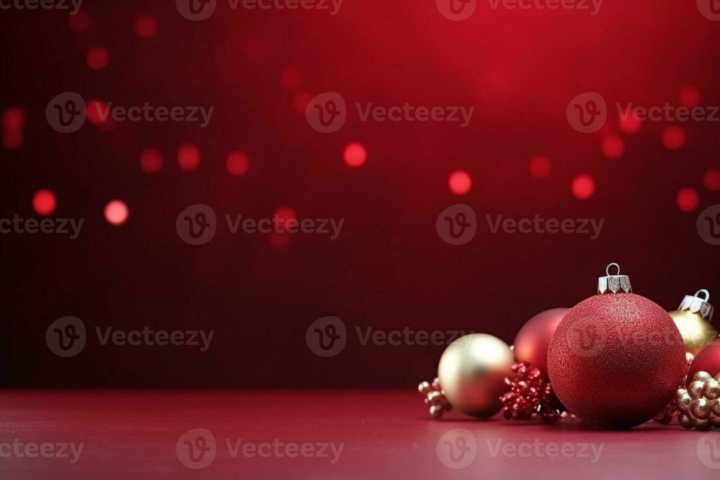 AI generated christmas holidays composition with ornaments copy space photo
