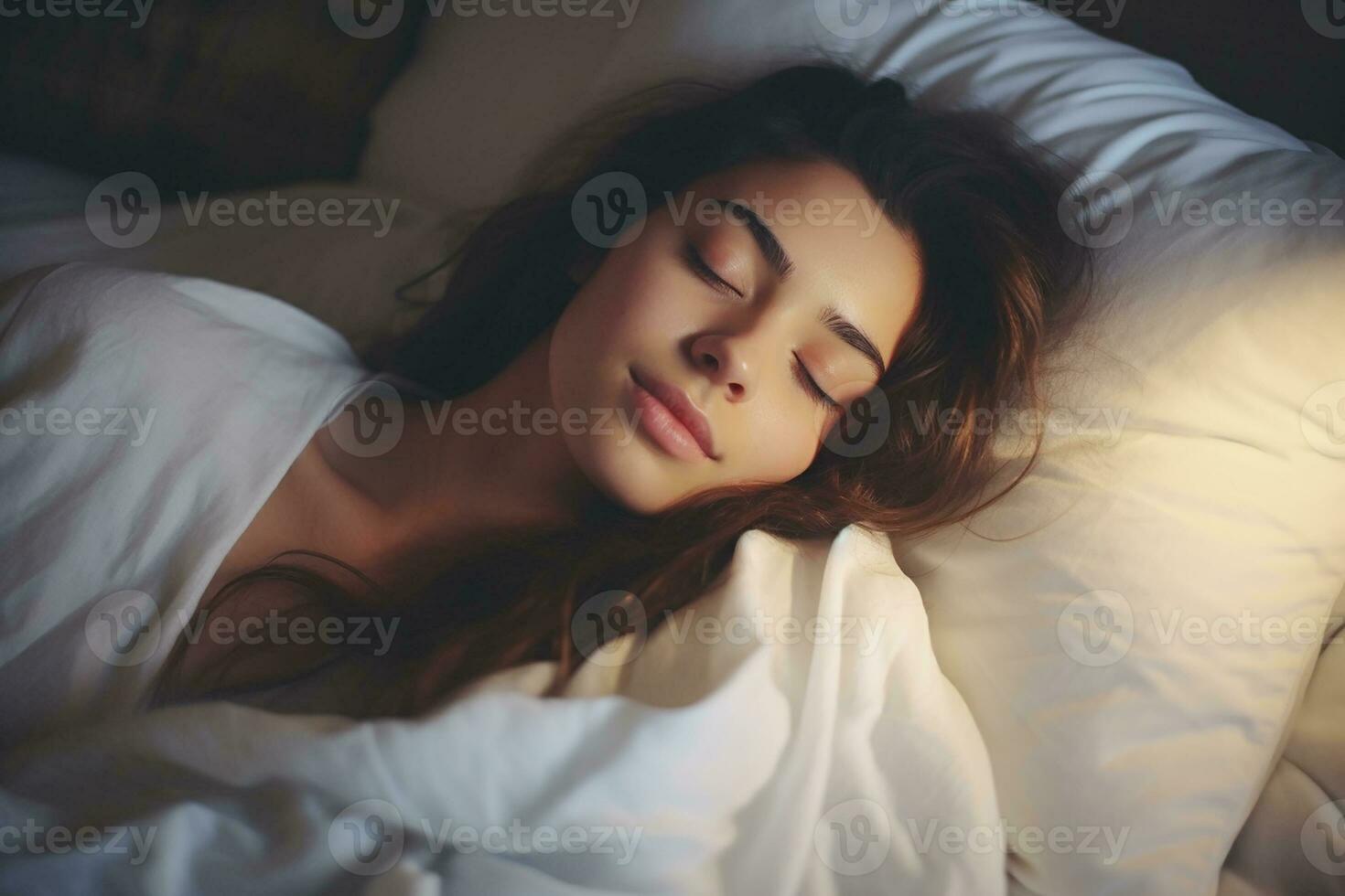 AI generated a women lying on a bed generative ai photo
