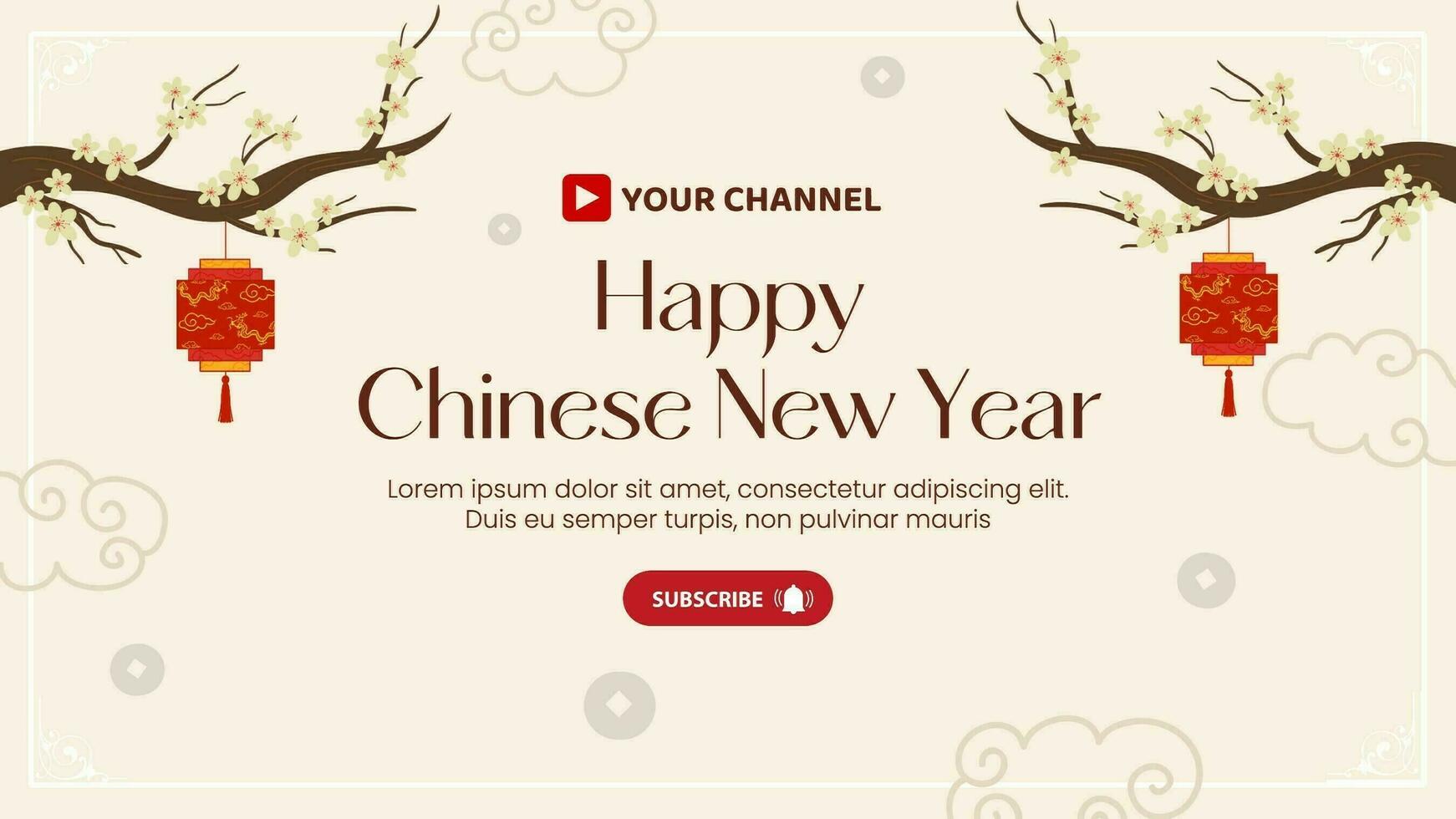 Lunar New Year Greeting Youtube Banner template