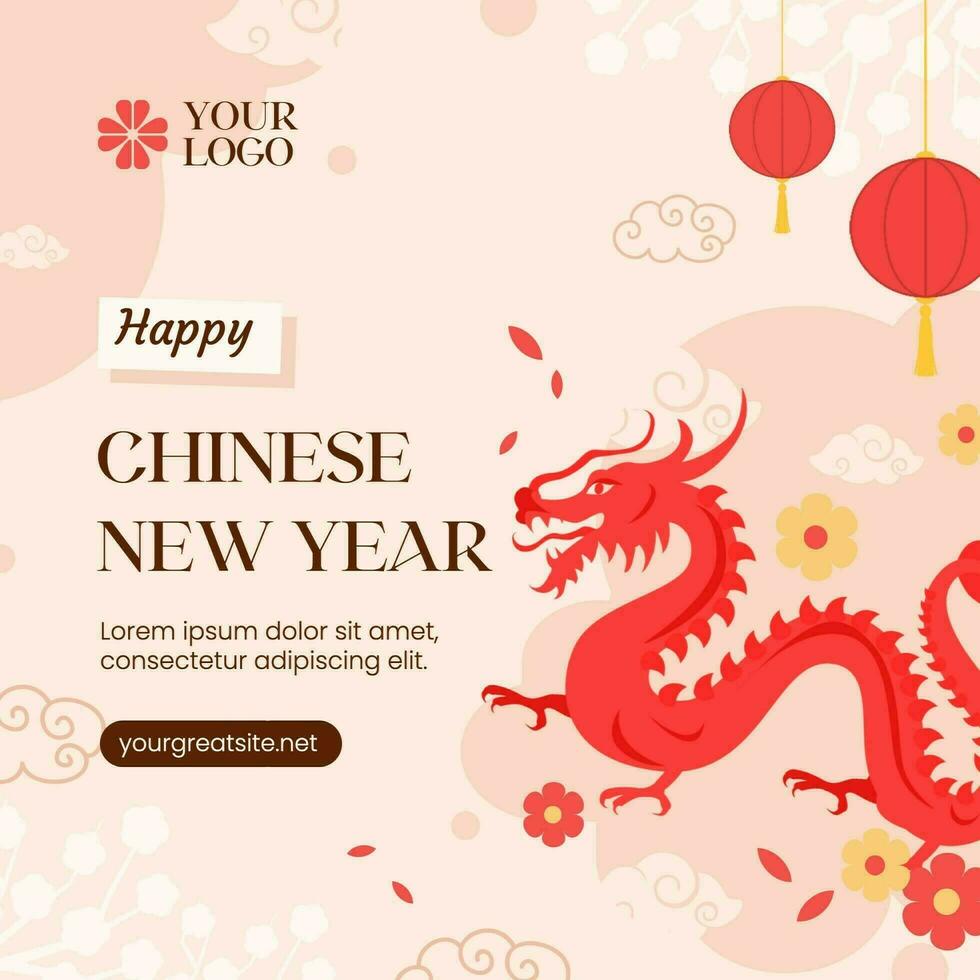 Chinese New Year Greeting Linkedin Post template