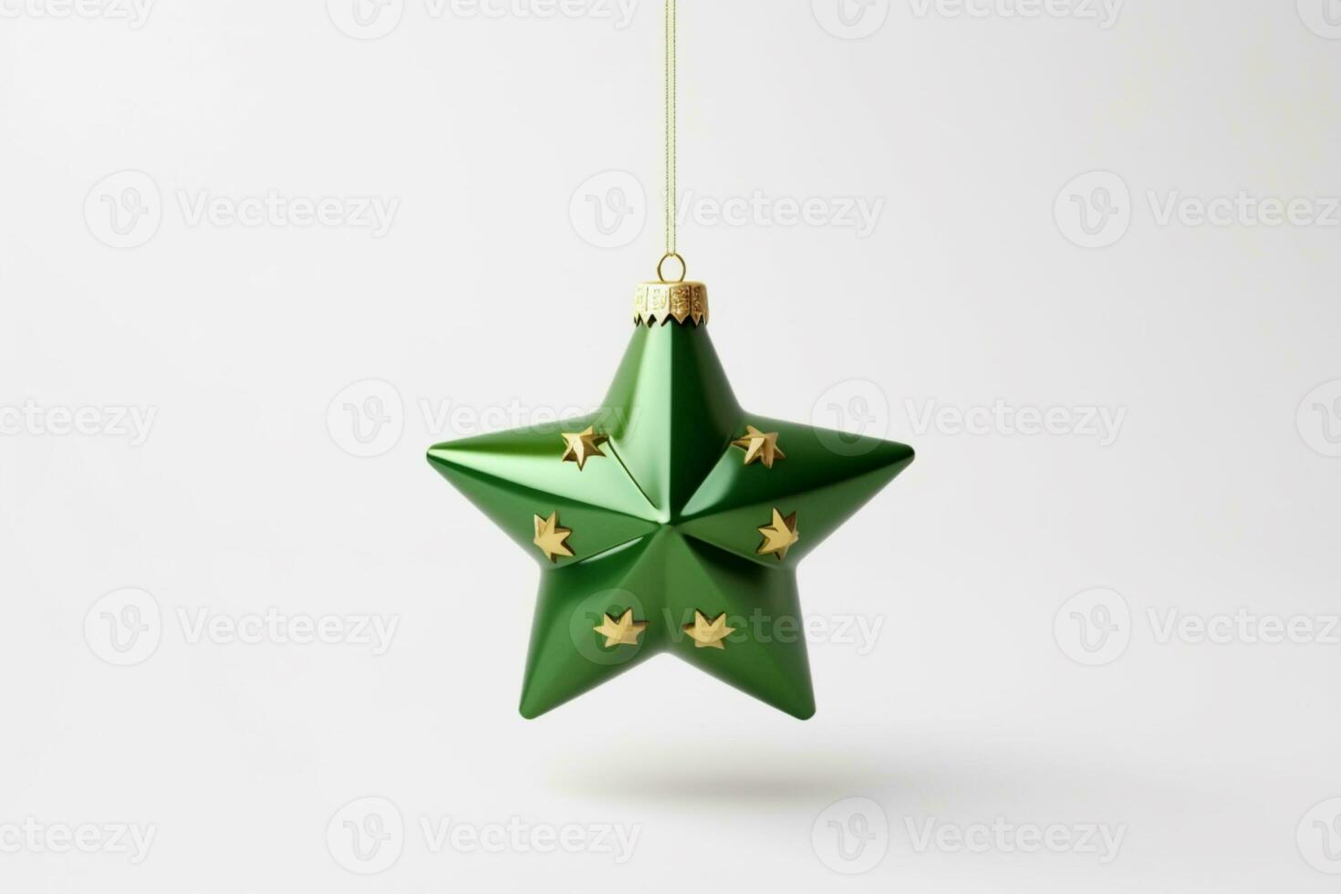 AI generated star Christmas ornament on white background photo