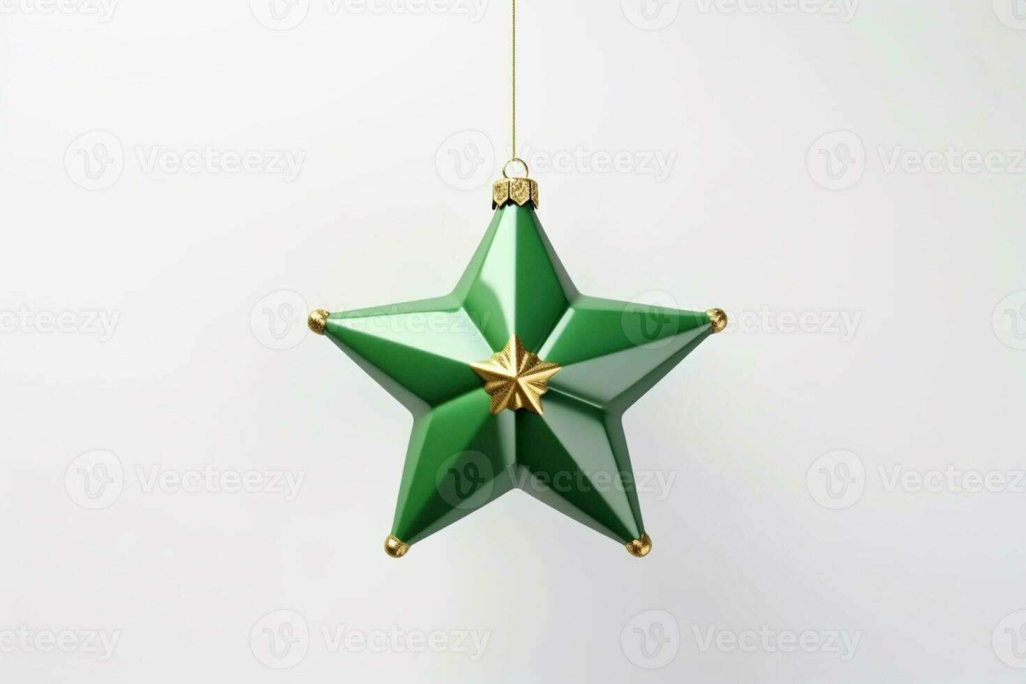 AI generated star Christmas ornament on white background photo