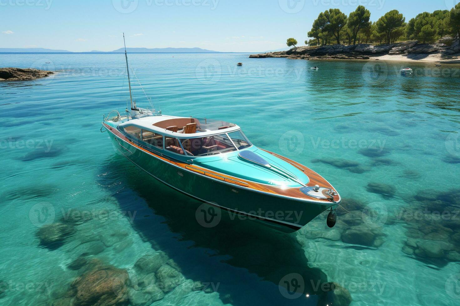 AI generated Minimalist photo a ship on sea