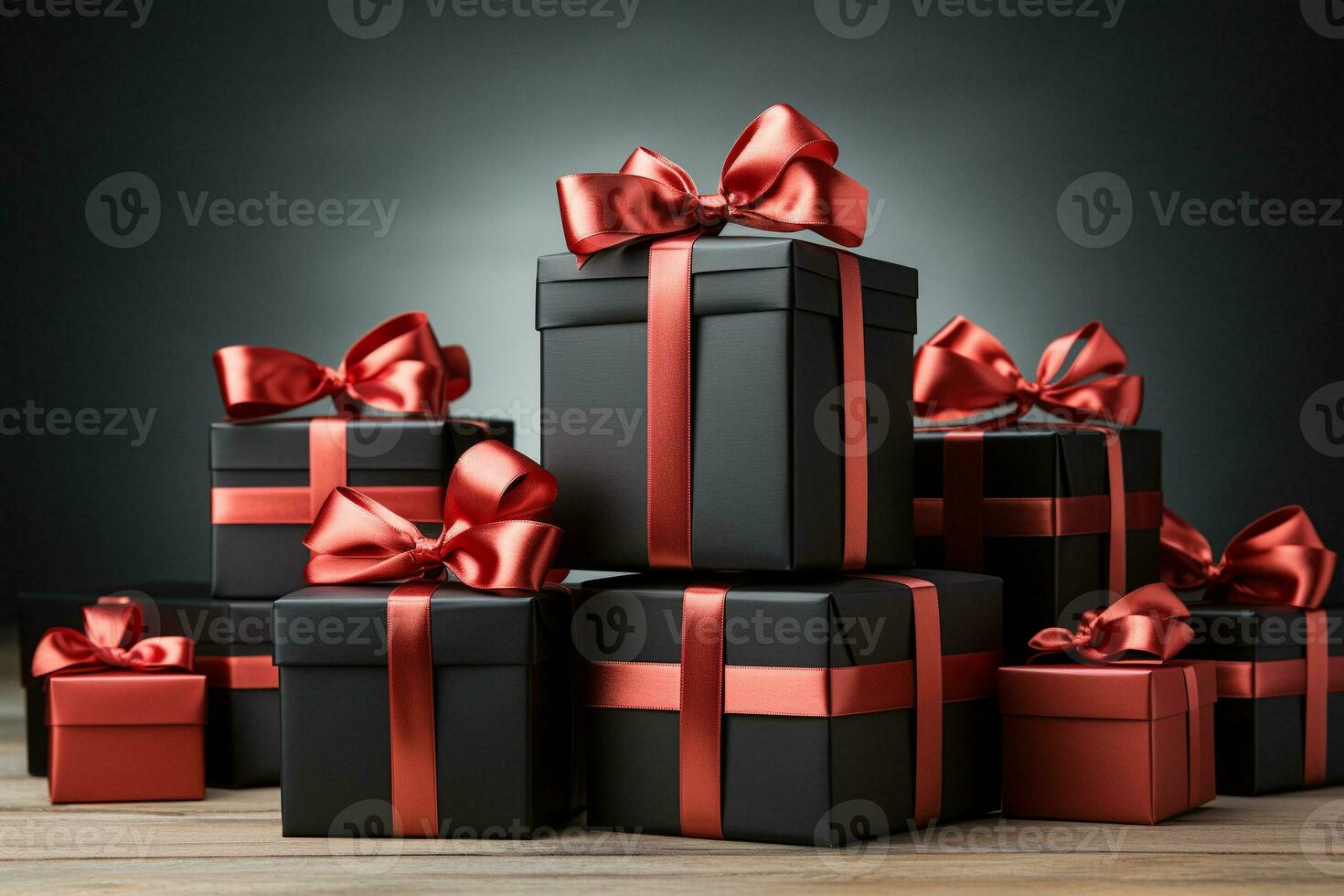 AI generated pile of gift box photo