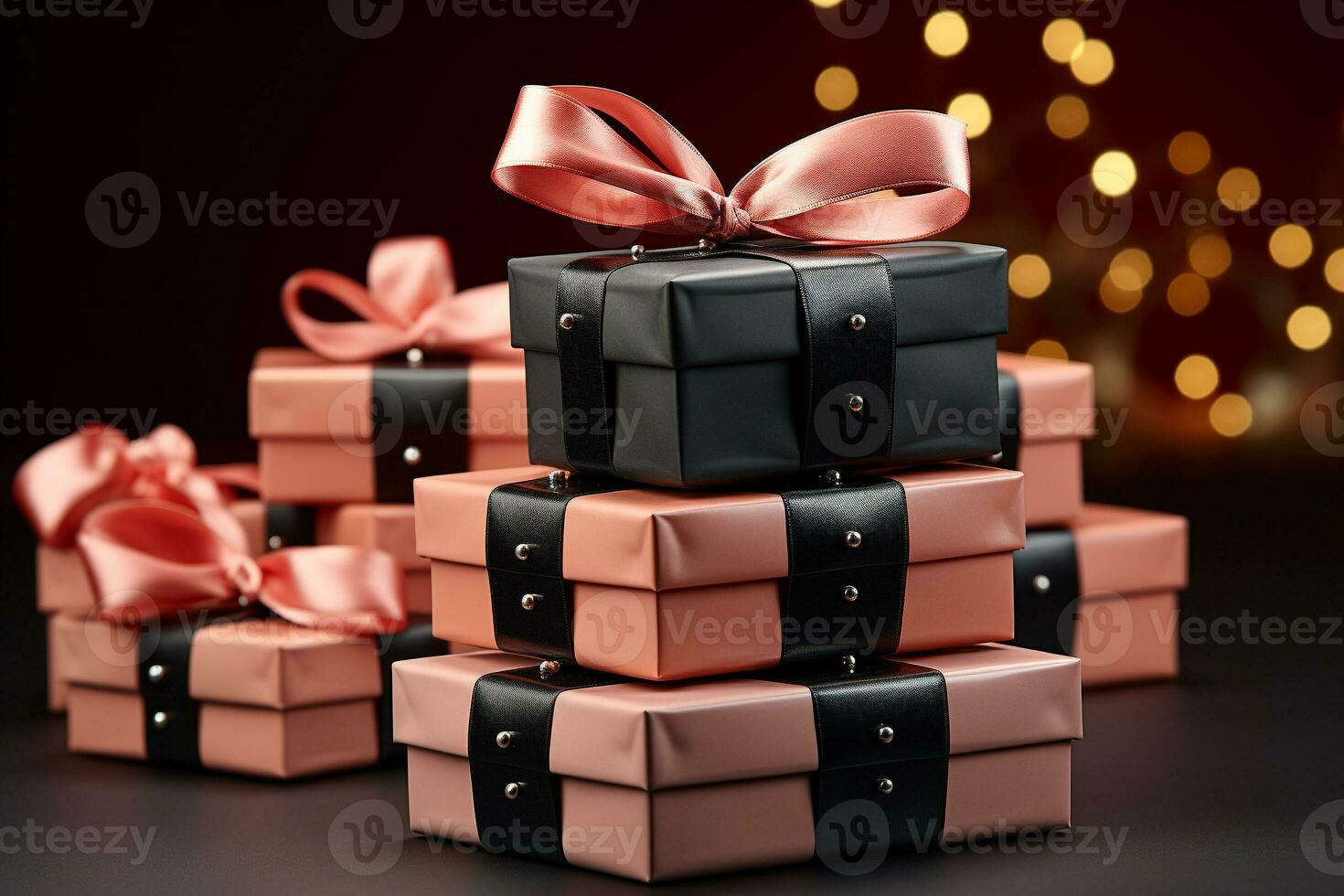 AI generated pile of gift box photo