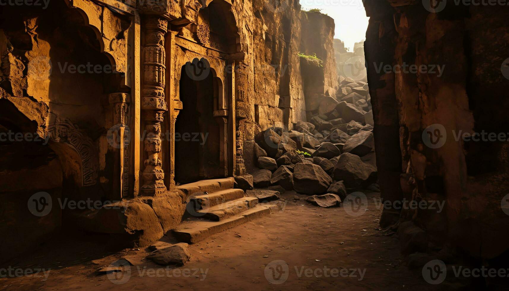 ai generado destapando el misterios de antiguo paisajes foto