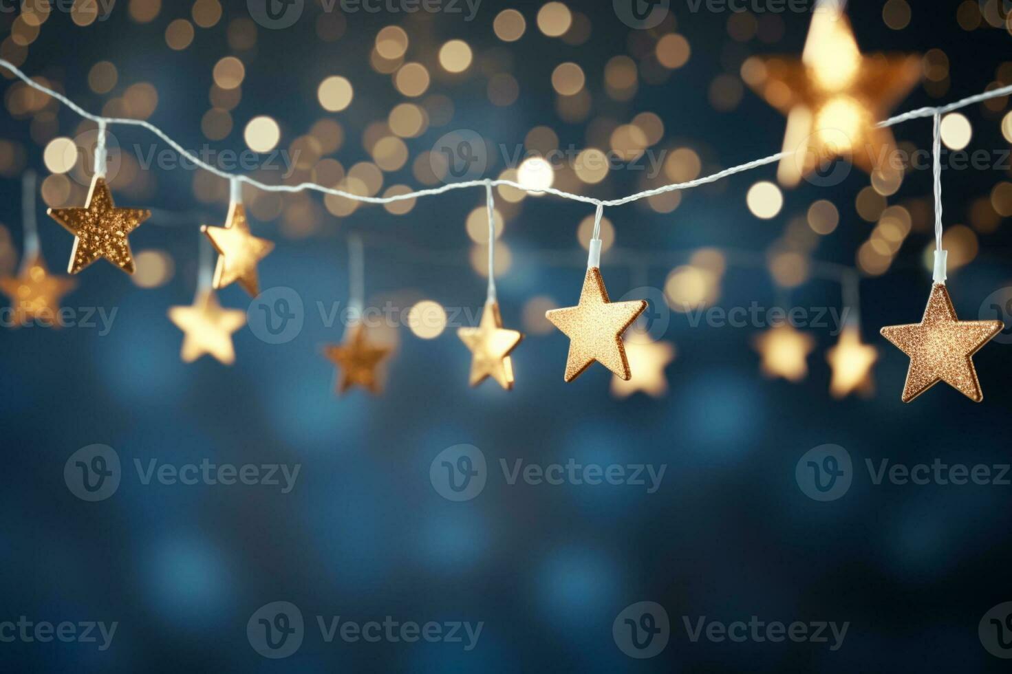 AI generated A string of lights with stars photo