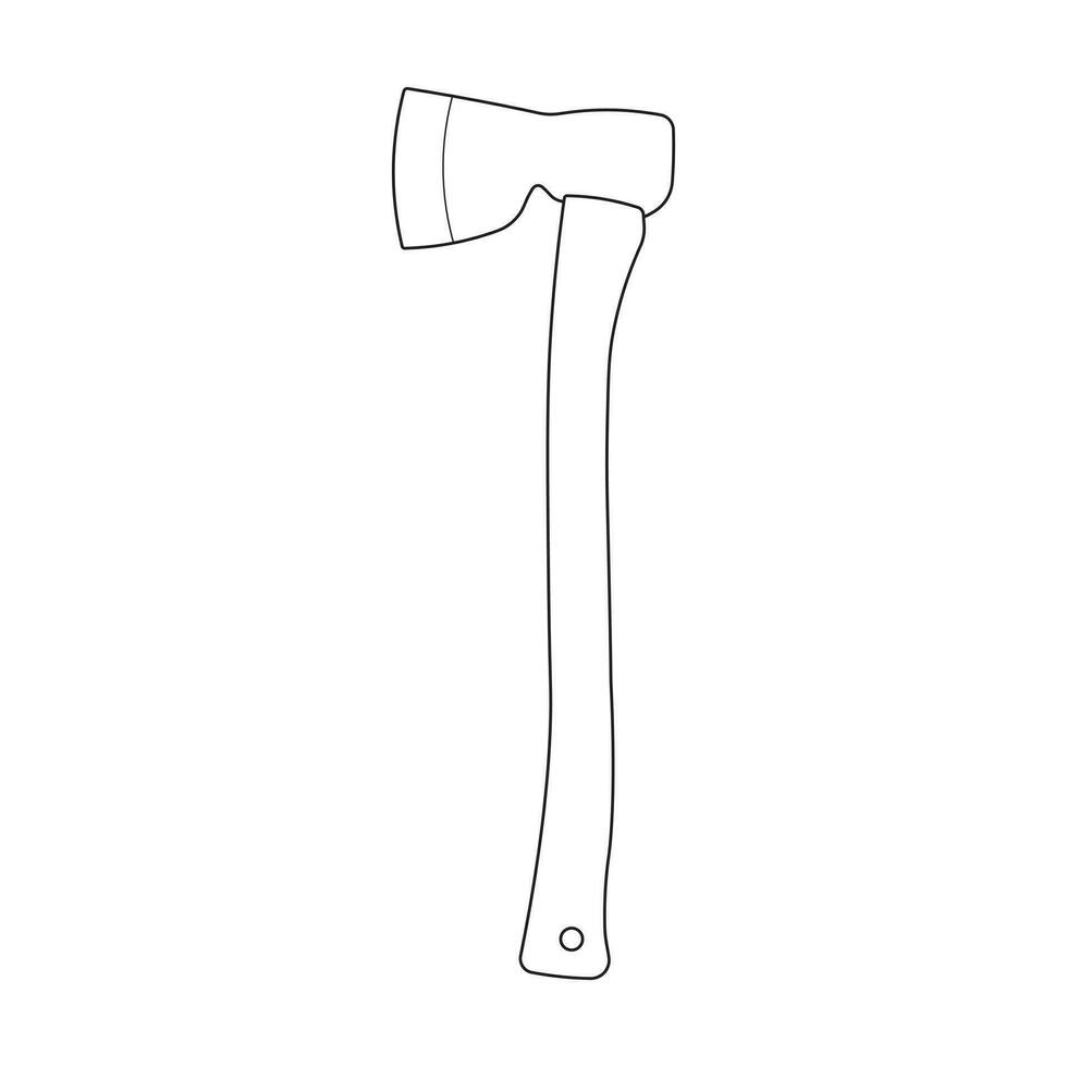 Hand drawn Kids drawing Cartoon Vector illustration carpenter axe icon Isolated on White Background