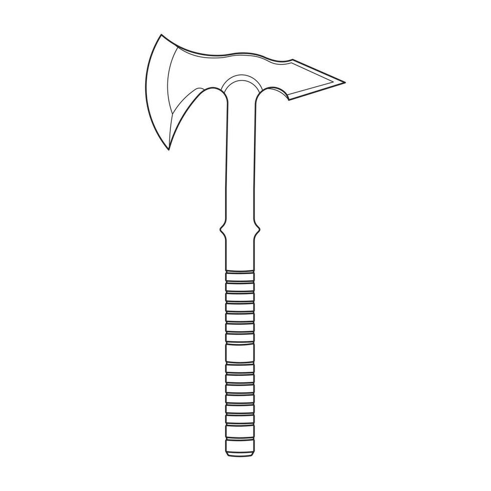 Hand drawn Kids drawing Cartoon Vector illustration tomahawk icon Isolated on White Background