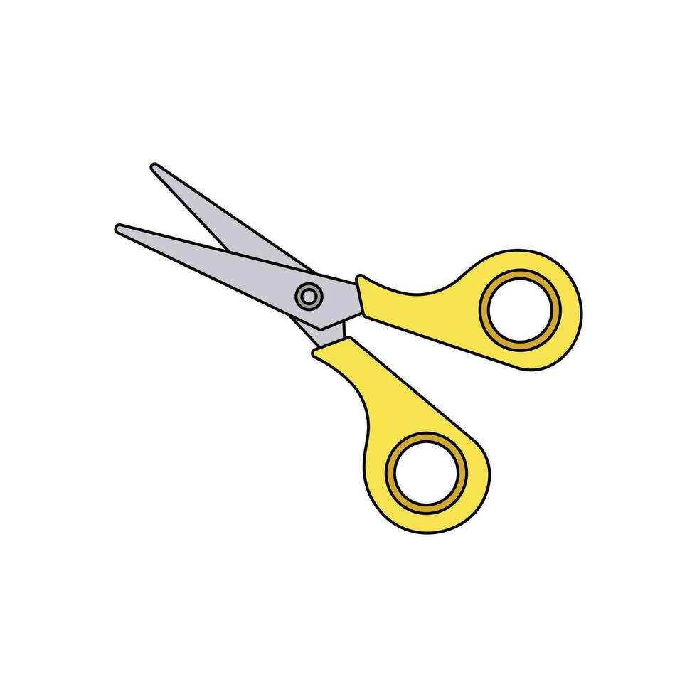Kids drawing Vector illustration cartoon scissors icon Isolated on White
