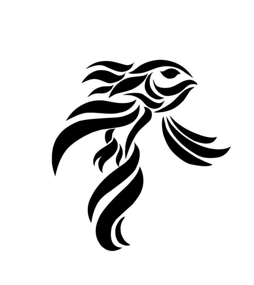 illustration vector graphic of design tribal art betta fish for tattoo symbols