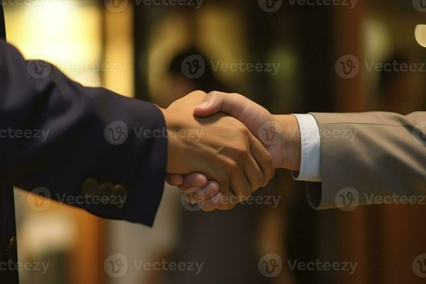 AI generated Businessmen making handshake with partner, greeting, dealing, merger and acquisition, business joint venture concept, for business photo