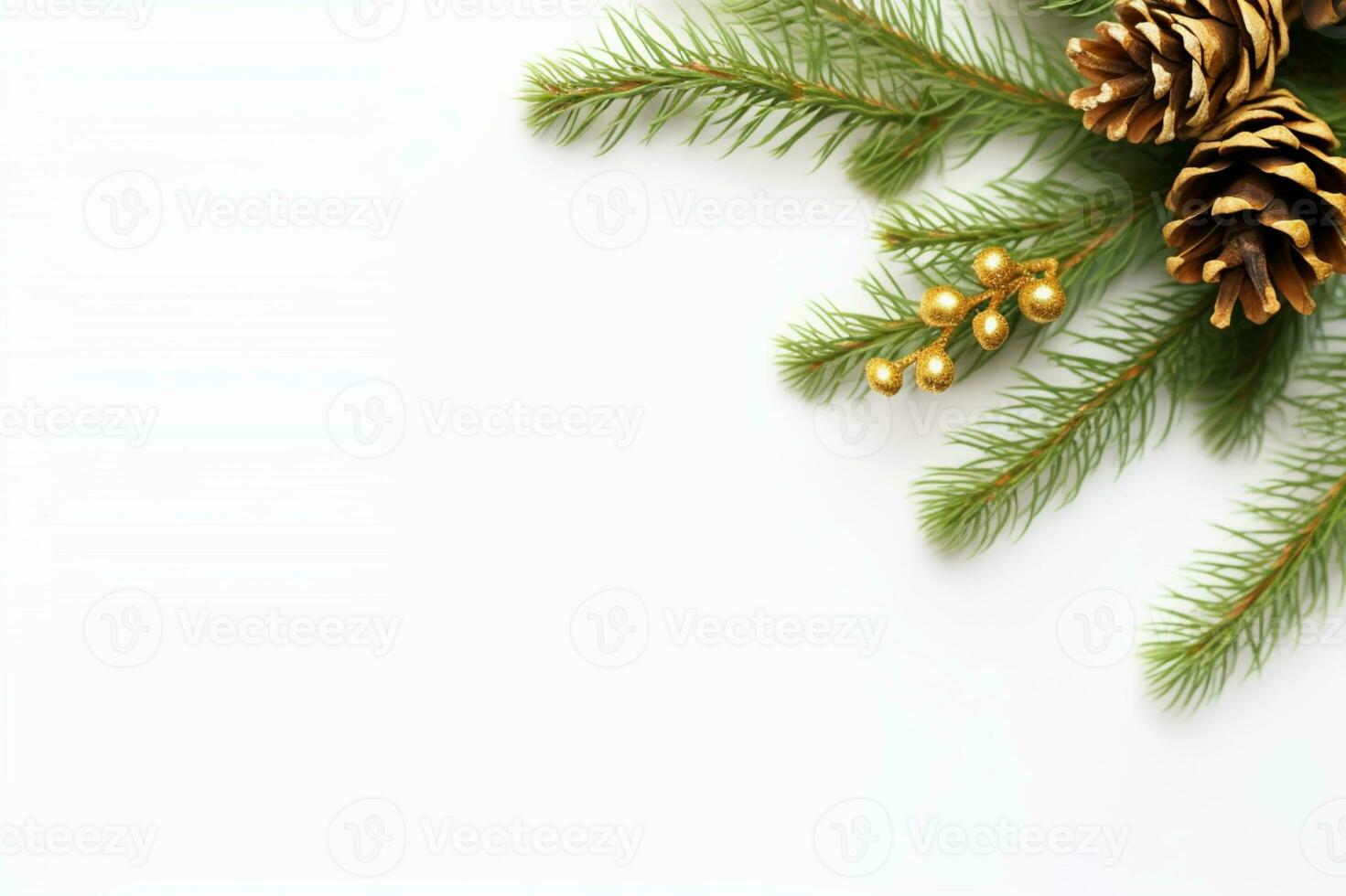 AI generated Christmas tinsel realistic on white background photo