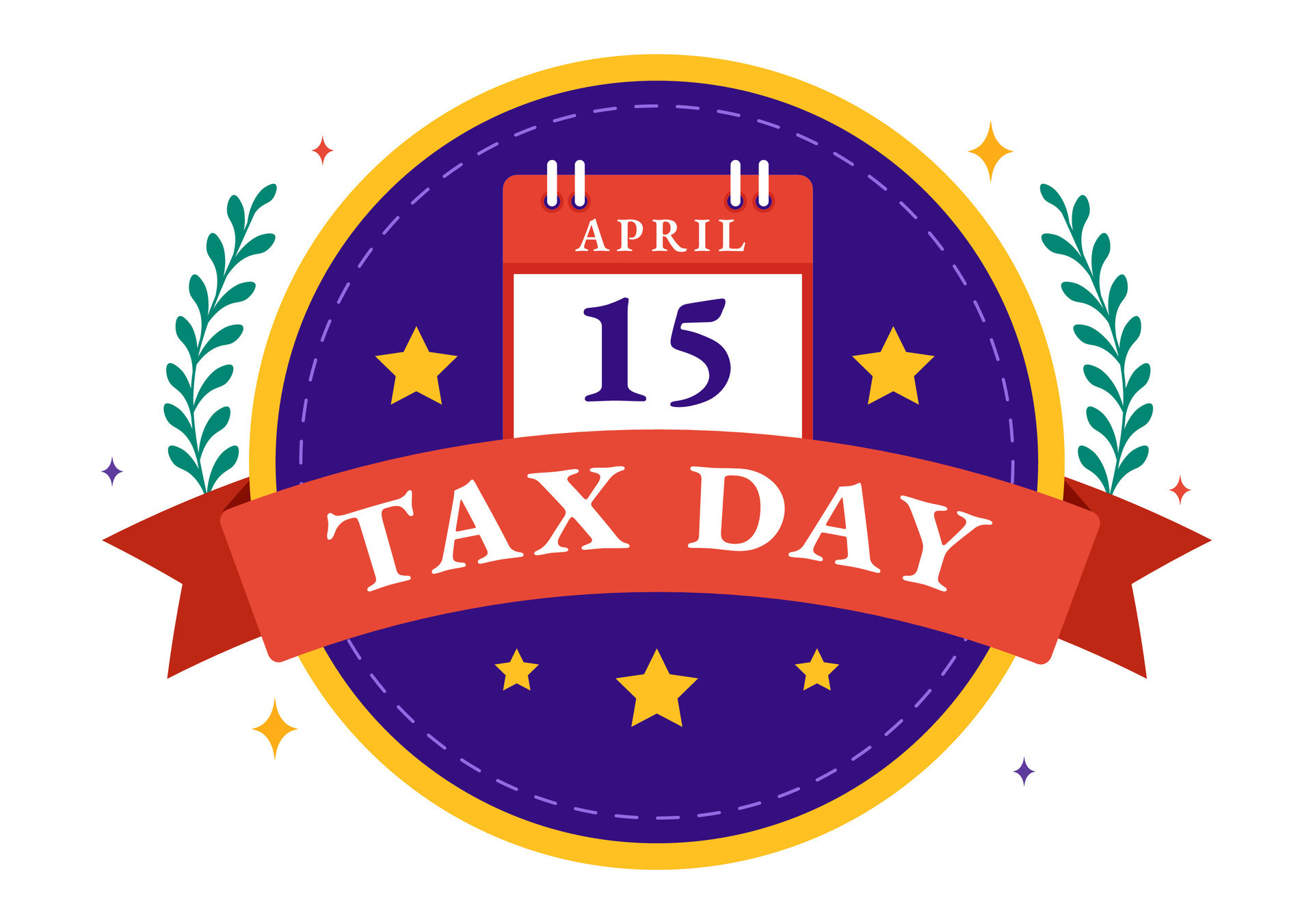 Happy Tax Day Vector Illustration on 15 April with Clipboard Tax Form, Clock, Pen, Coins Money
