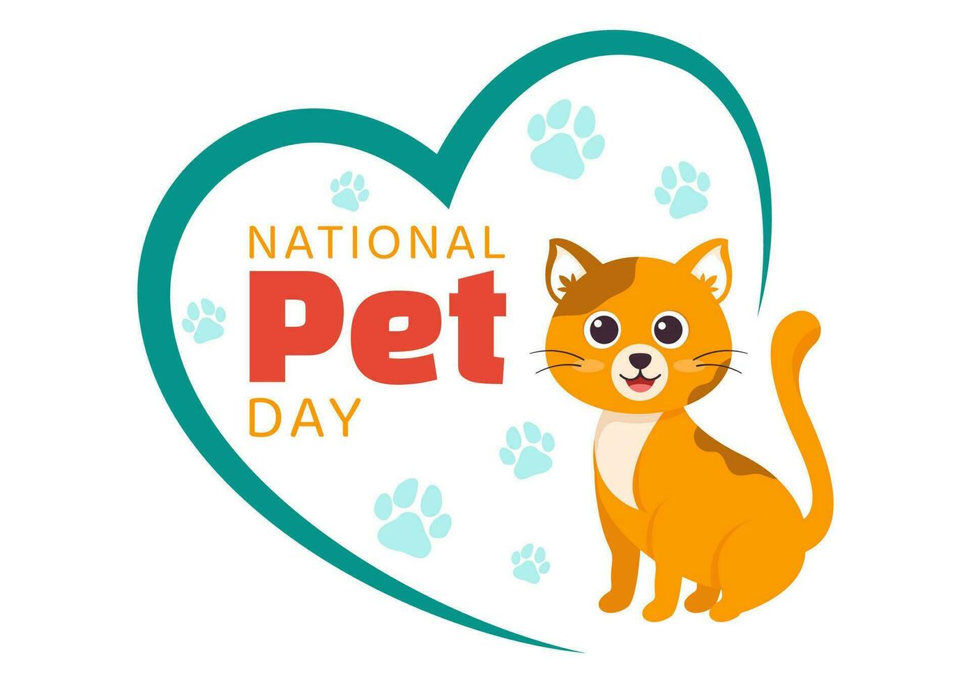 nacional mascota día vector ilustración en abril 11 con linda mascotas de gatos y perros para celebrar tu animal compañero en plano dibujos animados antecedentes