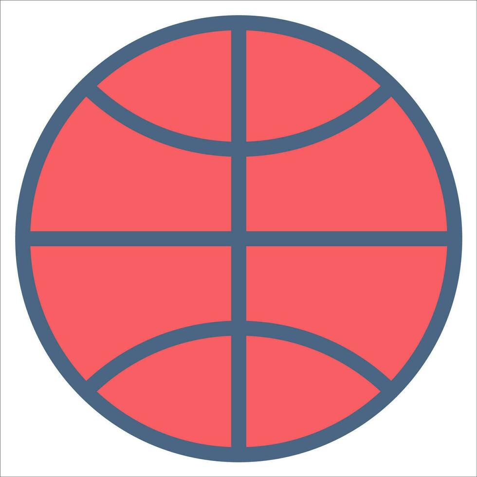 basketball icon or logo illustration filled color style vector