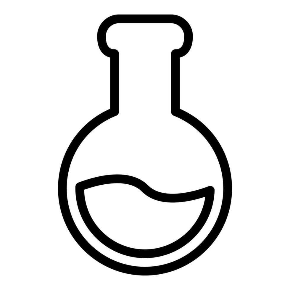 chemical bottle icon or logo illustration outline black style vector