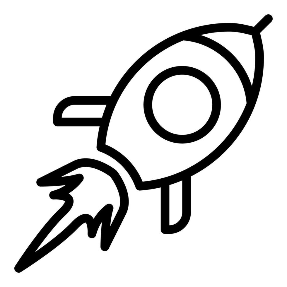 rocket icon or logo illustration outline black style vector