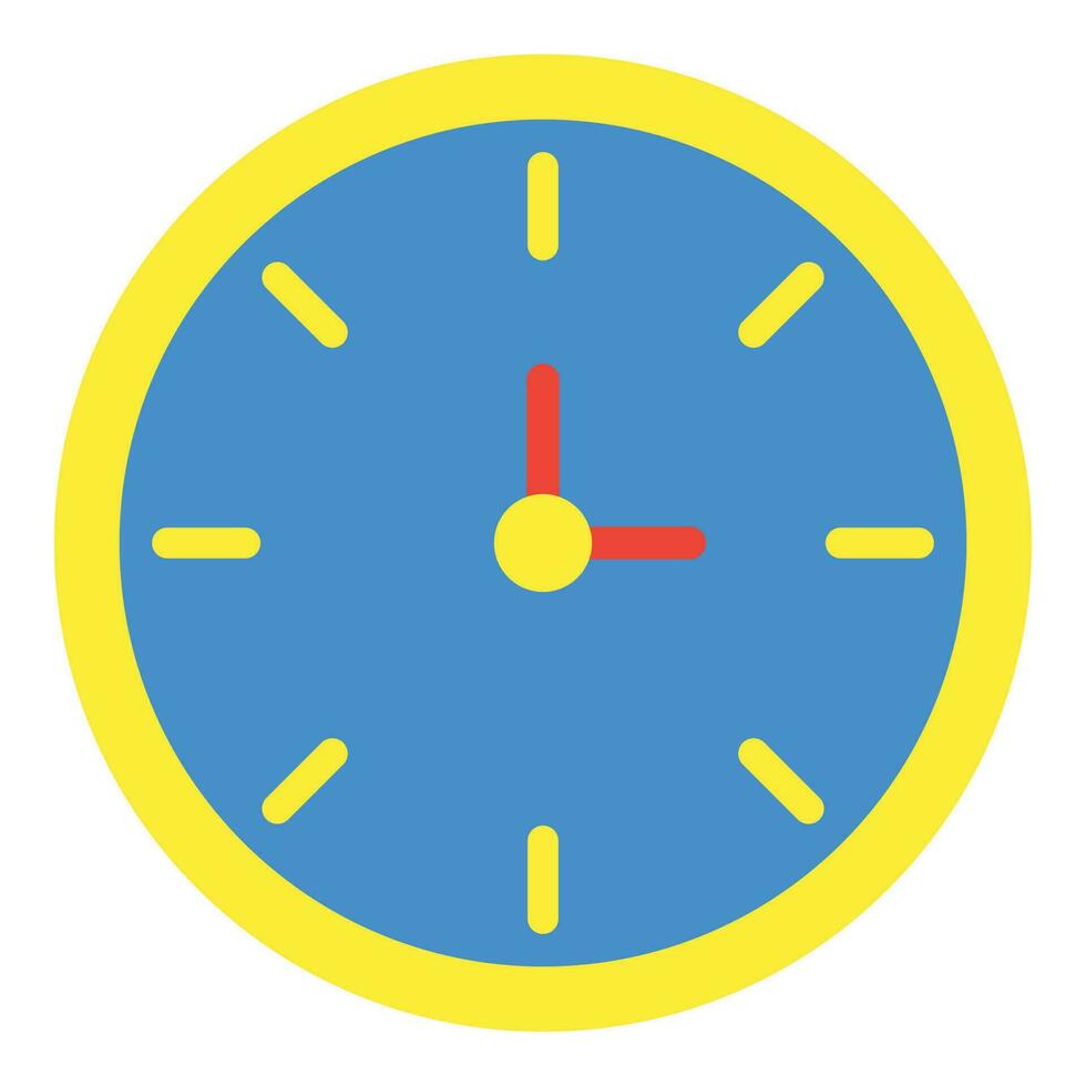 clock icon or logo illustration flat color style vector