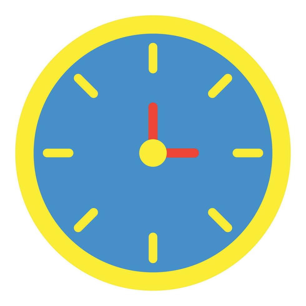 reloj icono o logo ilustración plano color estilo vector