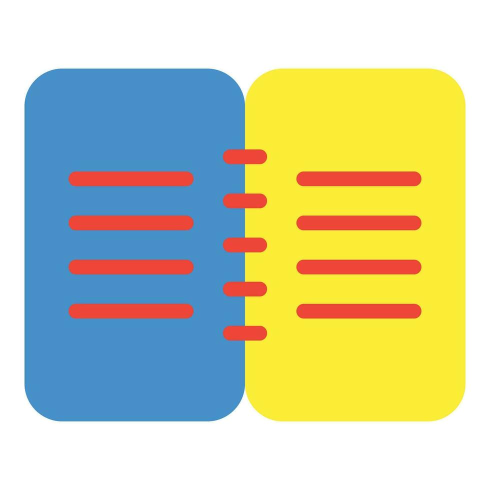 open book icon or logo illustration flat color style vector