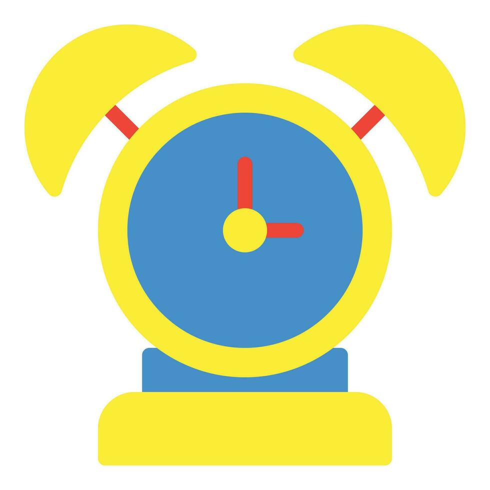alarm clock icon or logo illustration flat color style vector