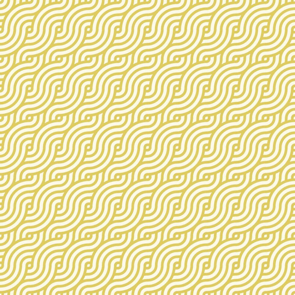 Yellow seamless geometric japanese circles swirls and waves pattern vector