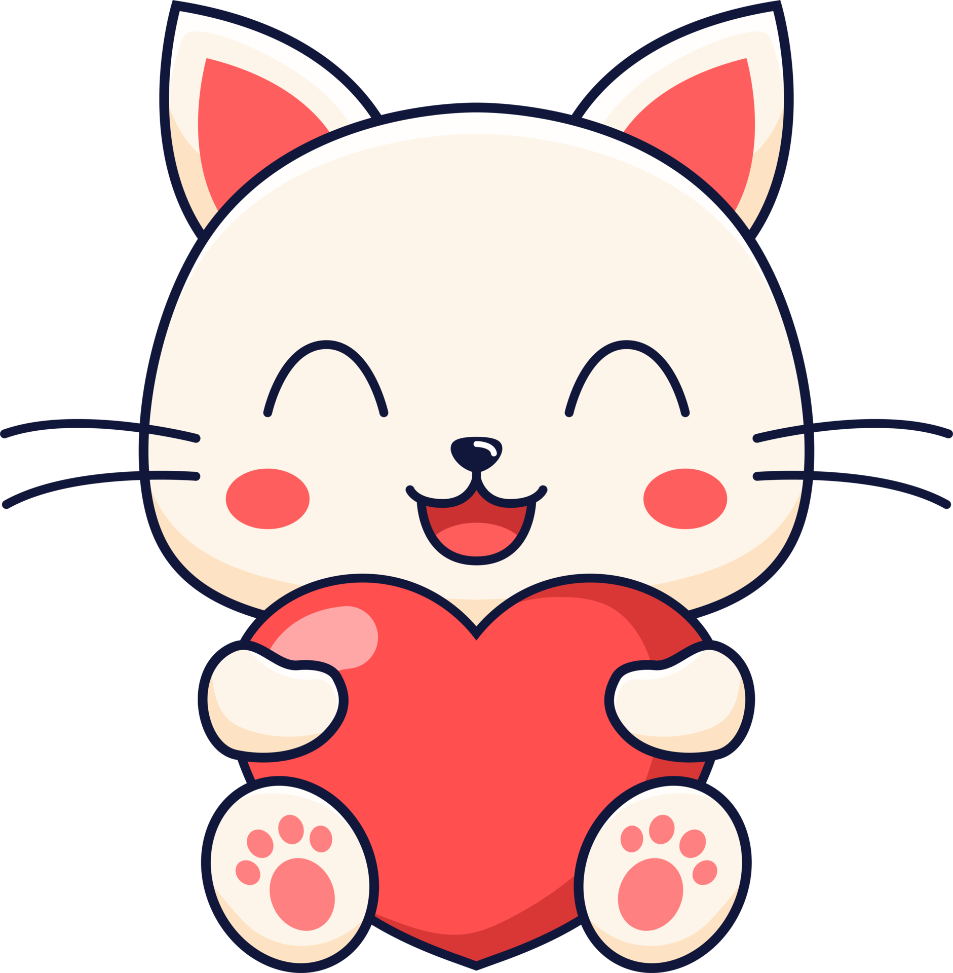 Cat Animals Hug Valentine Heart Illustration 36077753 PNG