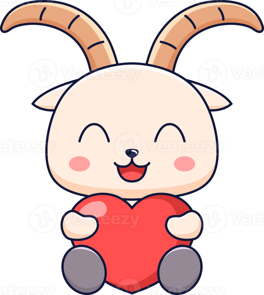 Goat Animals Hug Valentine Heart Illustration 36077774 PNG
