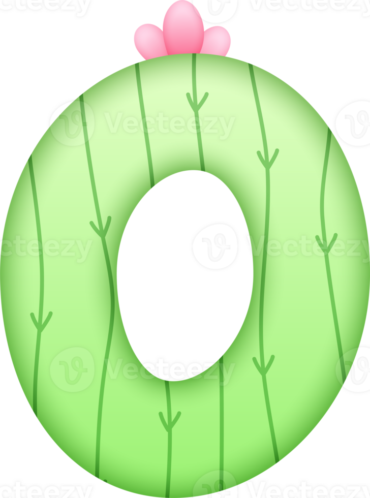 Cactus Alphabet Cute Letter O png