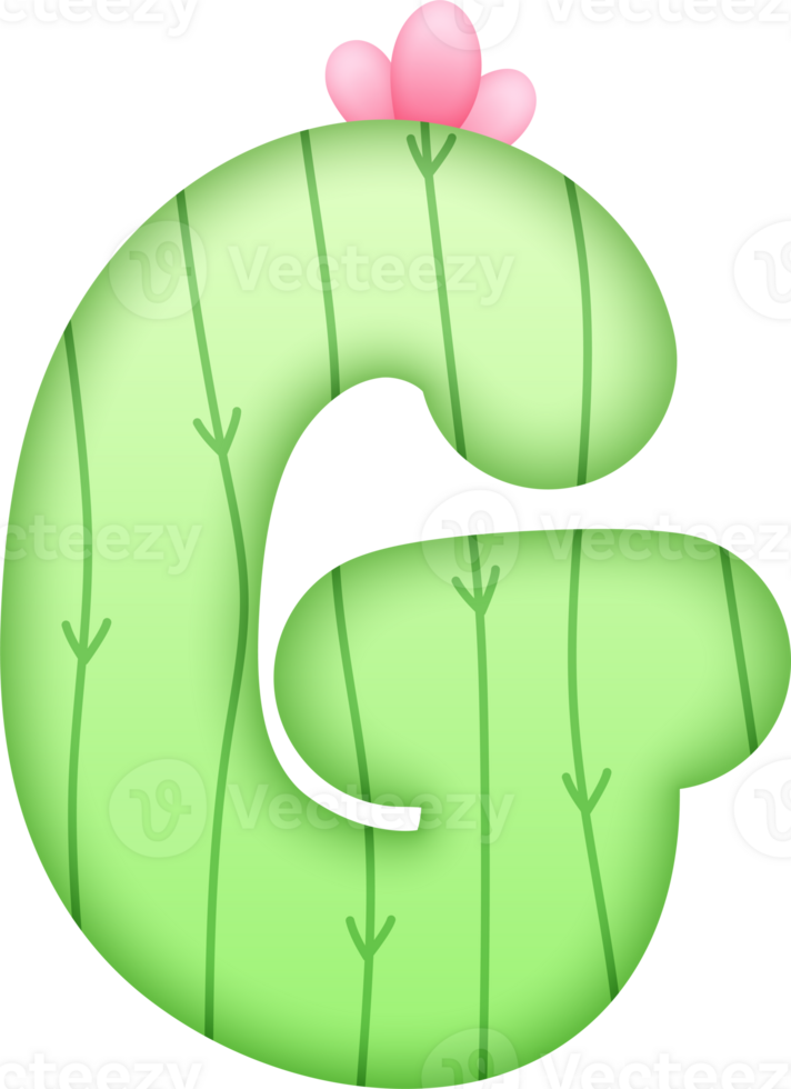 Cactus Alphabet Cute Letter G png