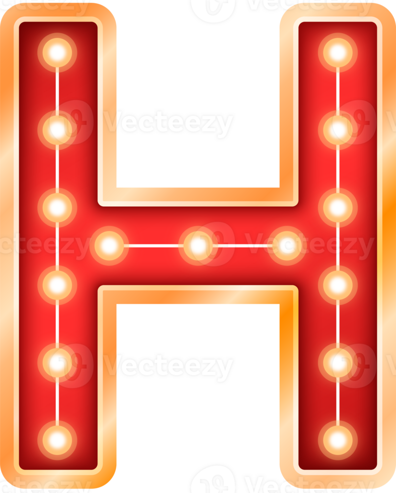 Light Bulb Alphabet Letter H png