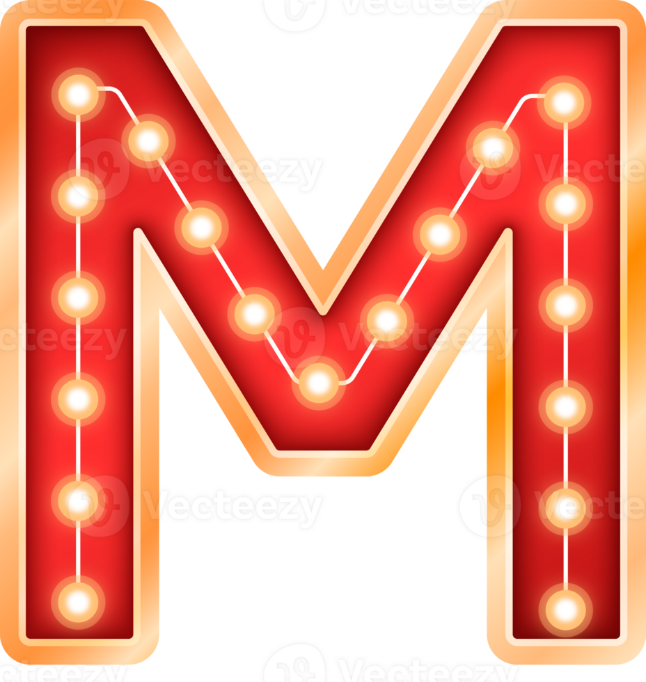 Light Bulb Alphabet Letter M png