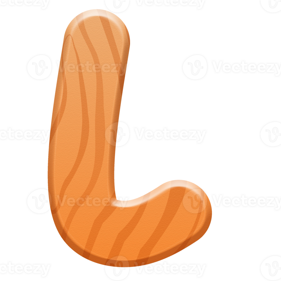 Wooden Alphabet Cute Letter L png