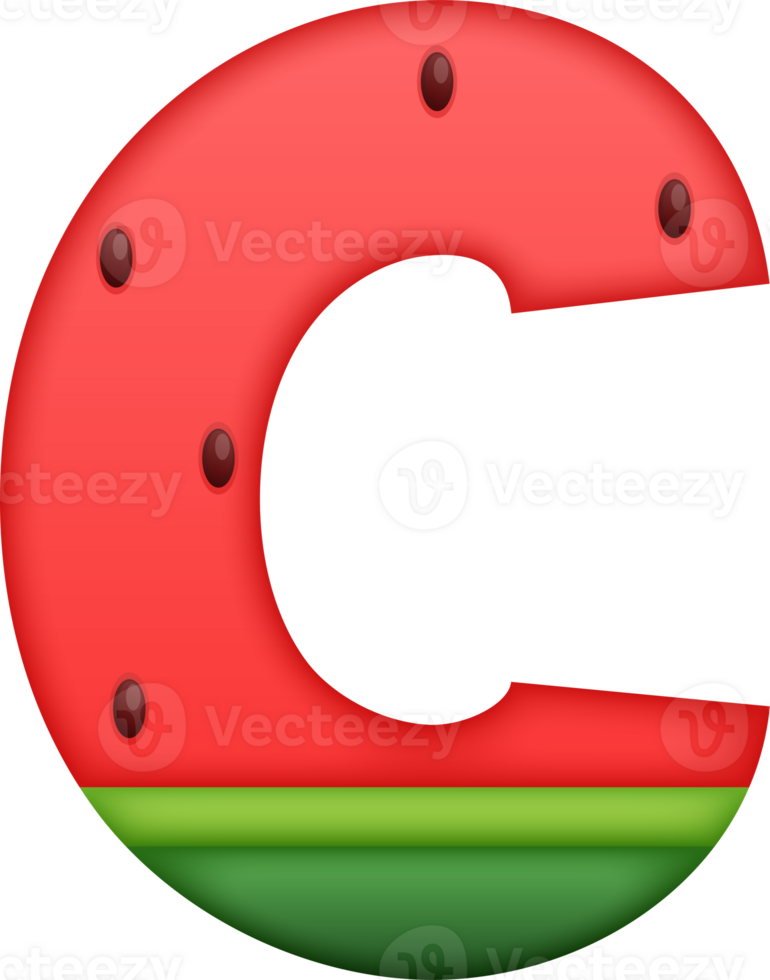 Watermelon Alphabet Cute Letter C png
