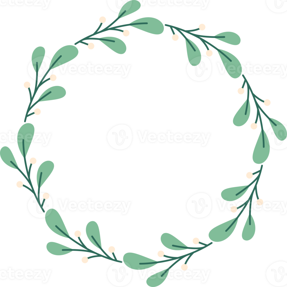 Circle Leaf Flower Frame png