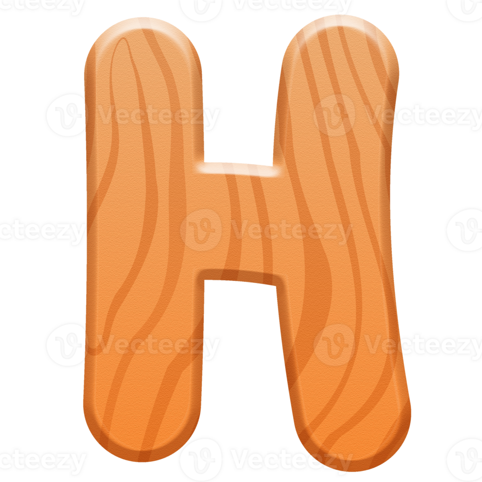 Wooden Alphabet Cute Letter H png